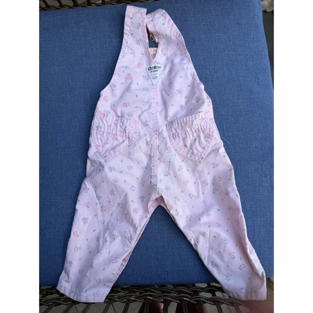 Vintage Oshkosh Baby B'Gosh Vestbak Overall Floral Print 12M